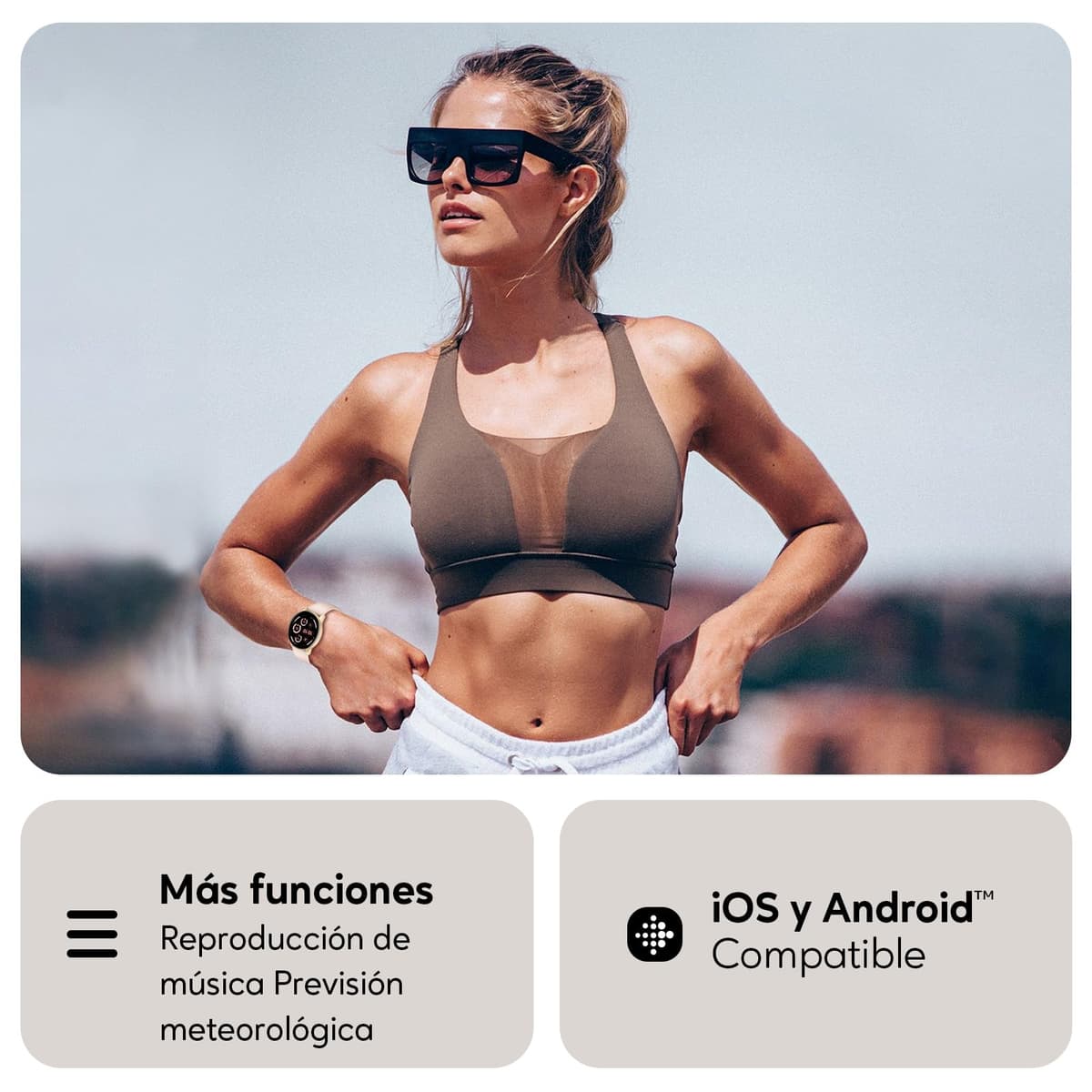 AcclaFit Reloj Inteligente Hombre Mujer con Llamadas Bluetooth, Smartwatch Esfera Redonda 1,38" con 147+ Modos Deportivos, Pulsómetro, Monitor de Sueño, IP68 Impermeable, Compatible con Android iOS — view 7