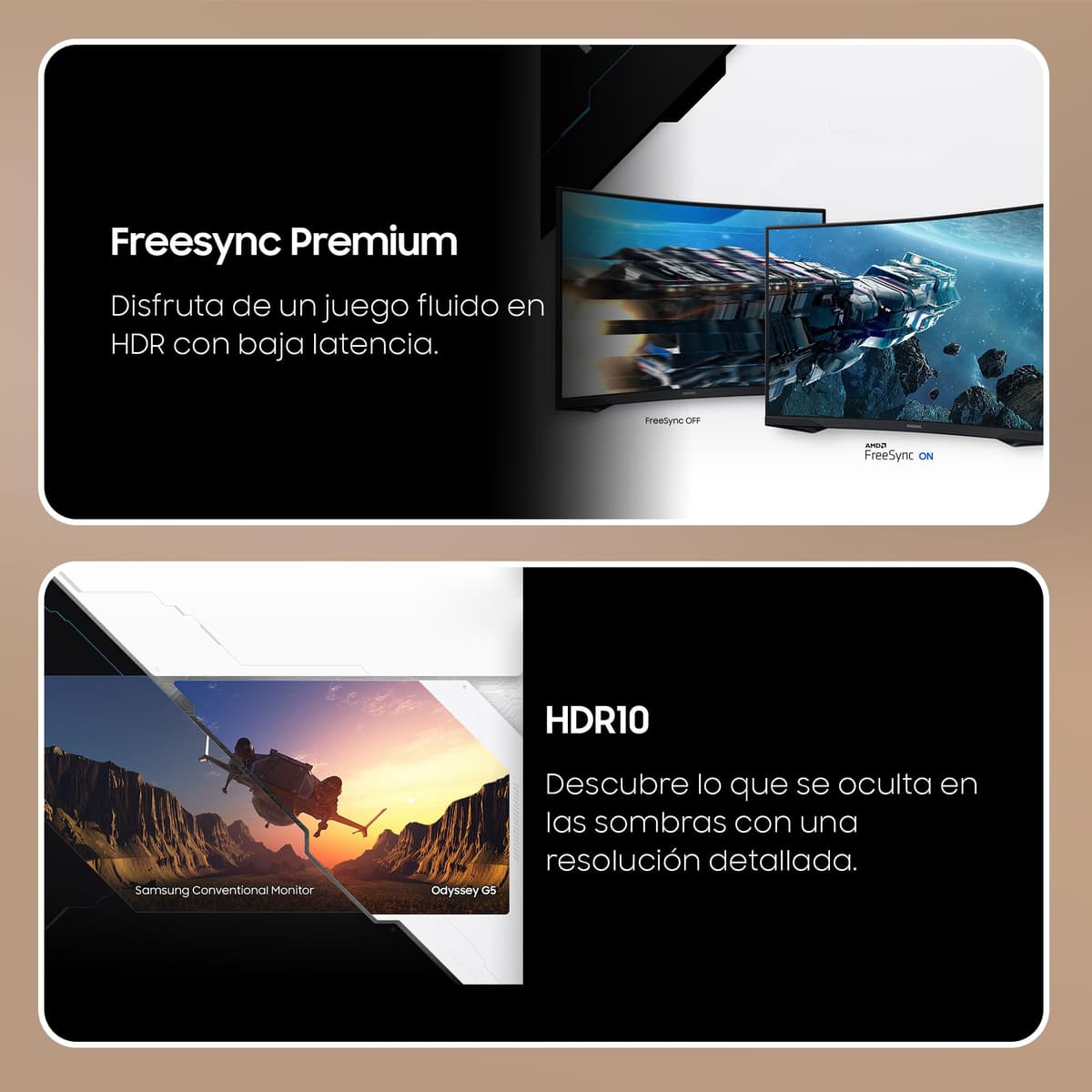 Samsung LS27CG552EUXEN - Monitor Curvo Gaming 27'' WQHD, 2560x1440, 16:9, 2500:1, 1000R, 165 Hz, 1 ms, 300 CD/m², HDMI, AMD FreeSync, Negro — view 3