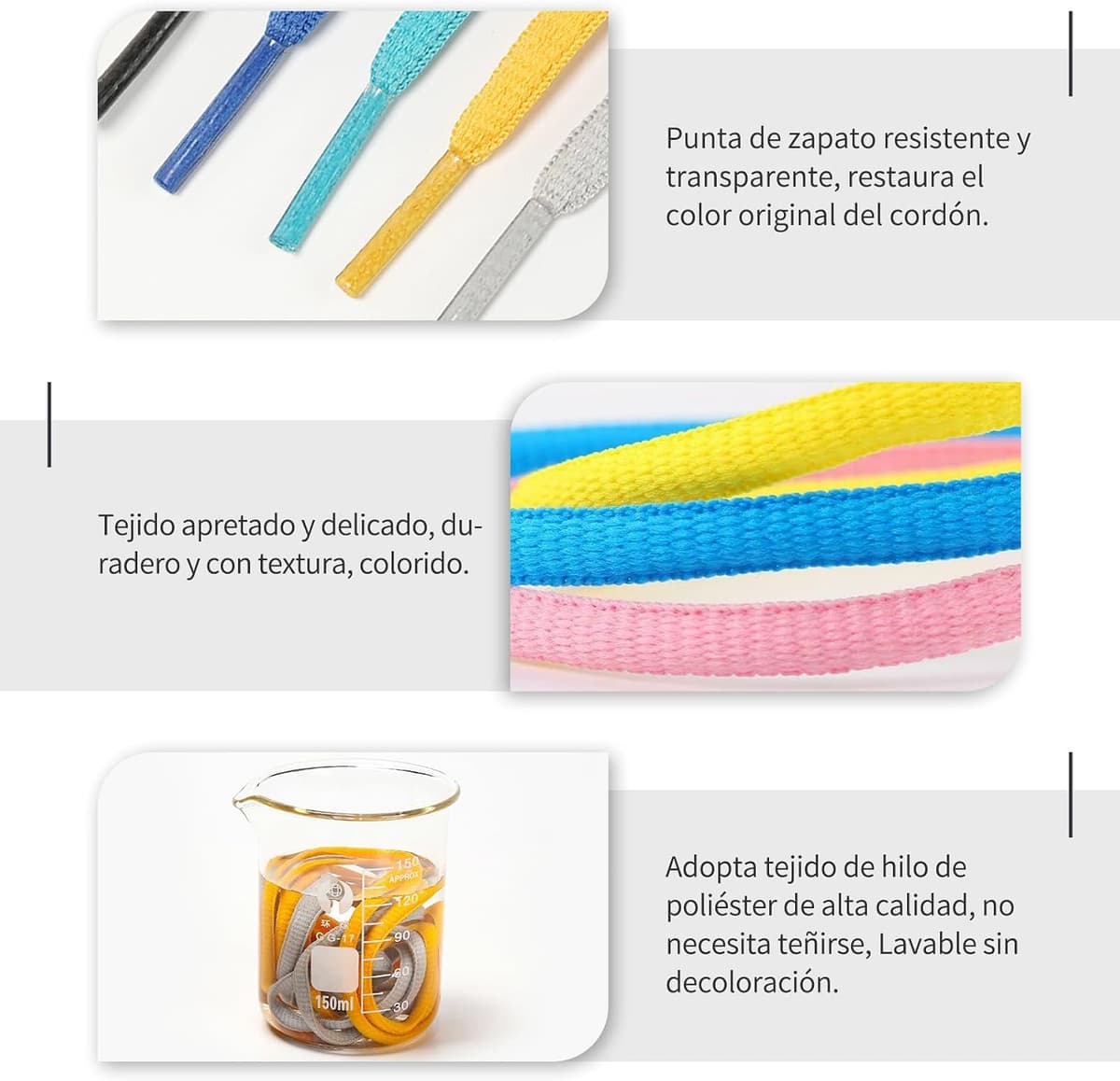 Dafannis Oval Shoelaces for Sports Shoes, 2 Pairs Half Round Shoelaces for Sneakers, Running Shoes, Basketball Shoes and Snea — view 3