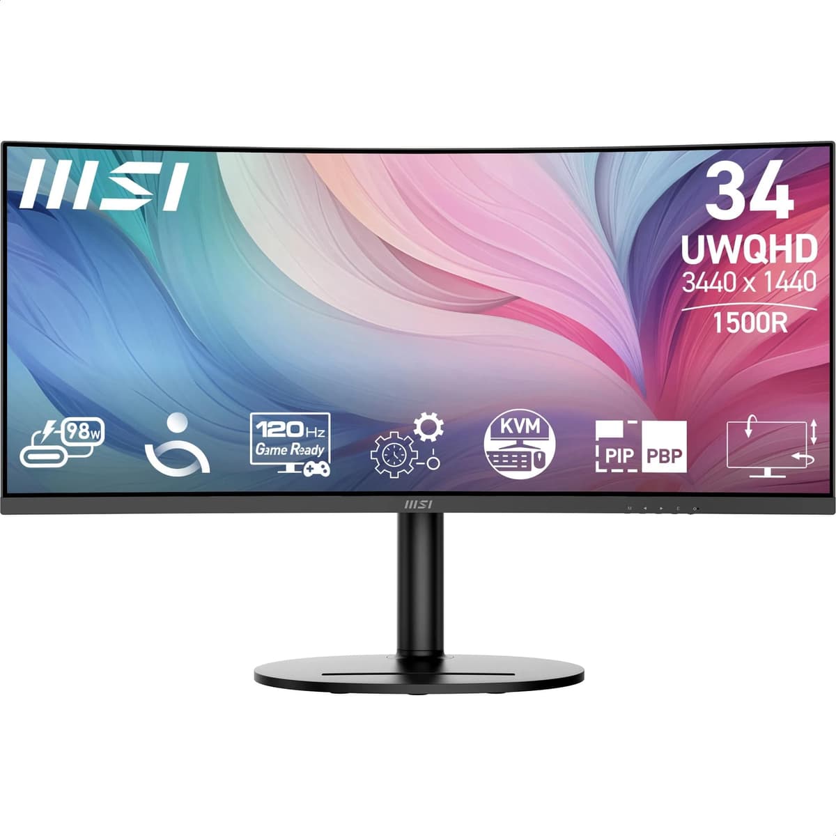 MSI Modern MD271UL 27 Inch Monitor, UHD (3840 x 2160), 75Hz, IPS, 4ms, 2x HDMI, DisplayPort, USB Type-C, Built-in Speakers, Anti-Glare, Anti-Flicker, Less Blue light, TÜV Certified, VESA — view 6