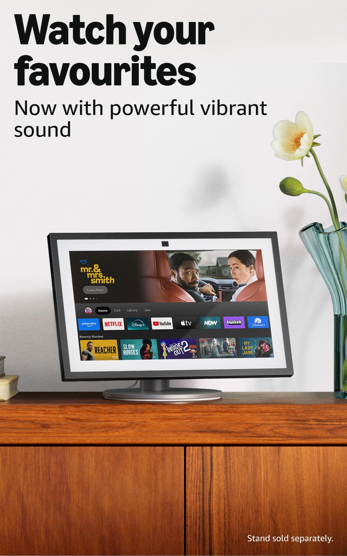 Amazon Echo Show 15 (newest gen), Full HD 15.6" smart display with built-in Fire TV and Alexa Voice Remote, with Alexa+ Early Access — view 3