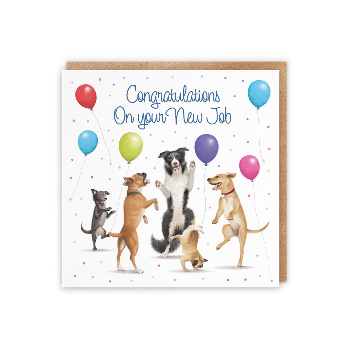 Hunts England New Job Congratulations Card For Him/Her - Dancing Dogs - Luxury New Job Card For Men - New Job Card For Women - Congratulations On Your New Job - Milo's Gallery Collection — view 3