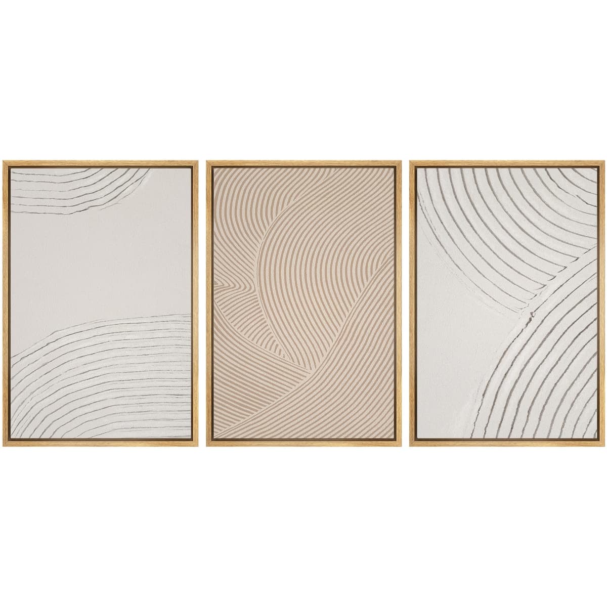 SIGNWIN Framed Canvas Print Wall Art Set Coastal Serenity Abstract Seaside Illustrations Modern Art Decorative Rustic Calm/Zen for Living Room, Bedroom, Office - 24"x36"x3 Natural — view 75