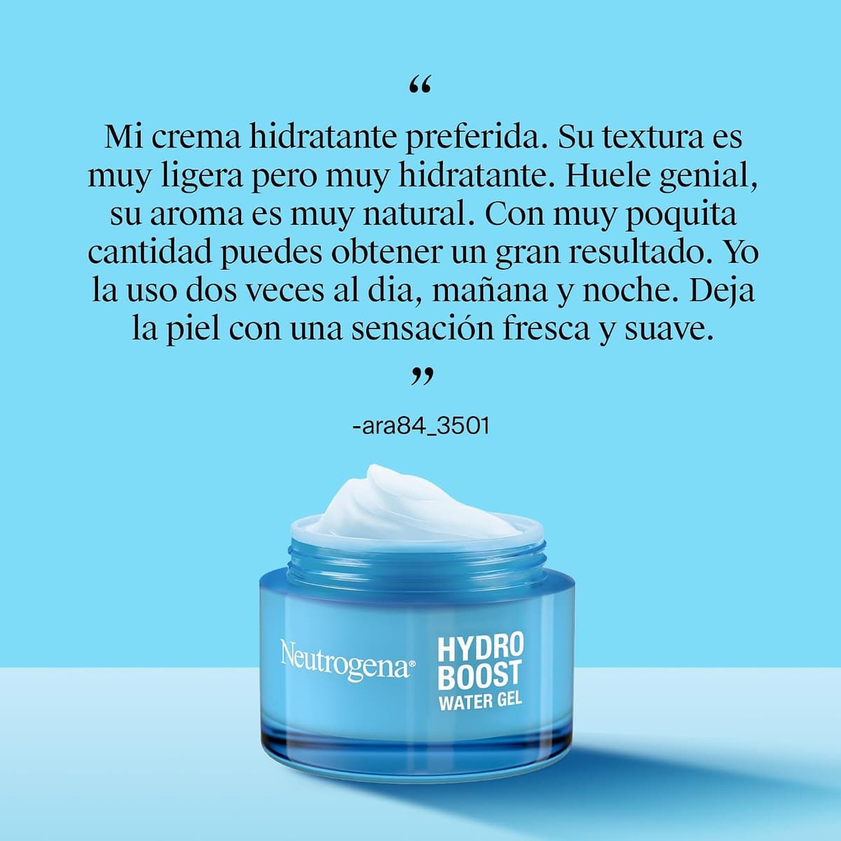 Neutrogena Hydro Boost Gel de agua (50 ml), gel hidratante facial con ácido hialurónico y aminoácidos, 72 horas de hidratación, fórmula no grasa, para piel normal o mixta — view 8