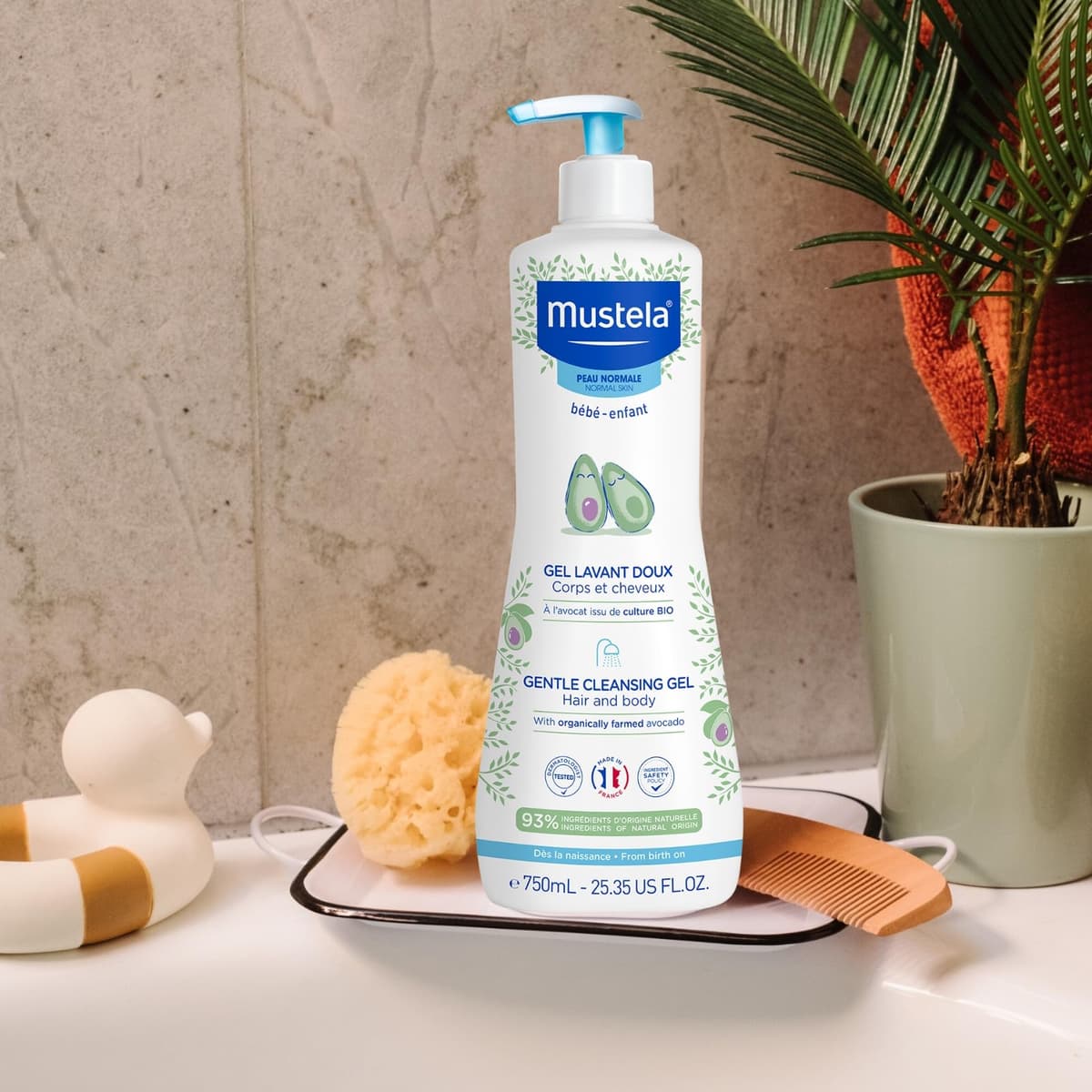 MUSTELA Gel de baño Suave válvula dosificadora, Negro, 750 ml (Paquete de 1) — view 3