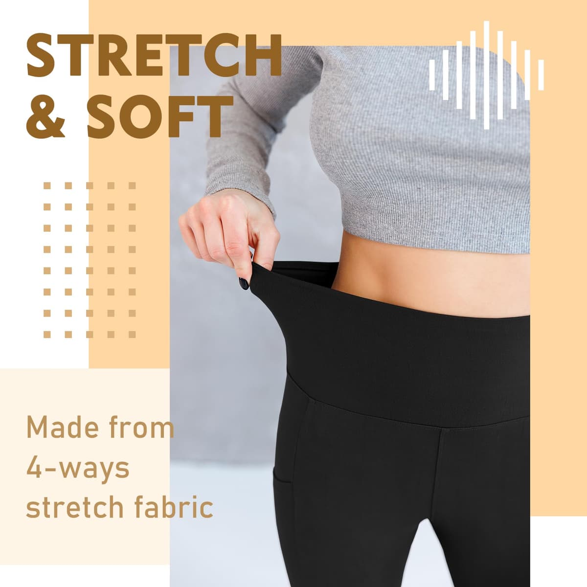 Leggings for Women UK with Pockets, 2 Pack Gym High Waisted Leggings for Workout Running Yoga — view 3