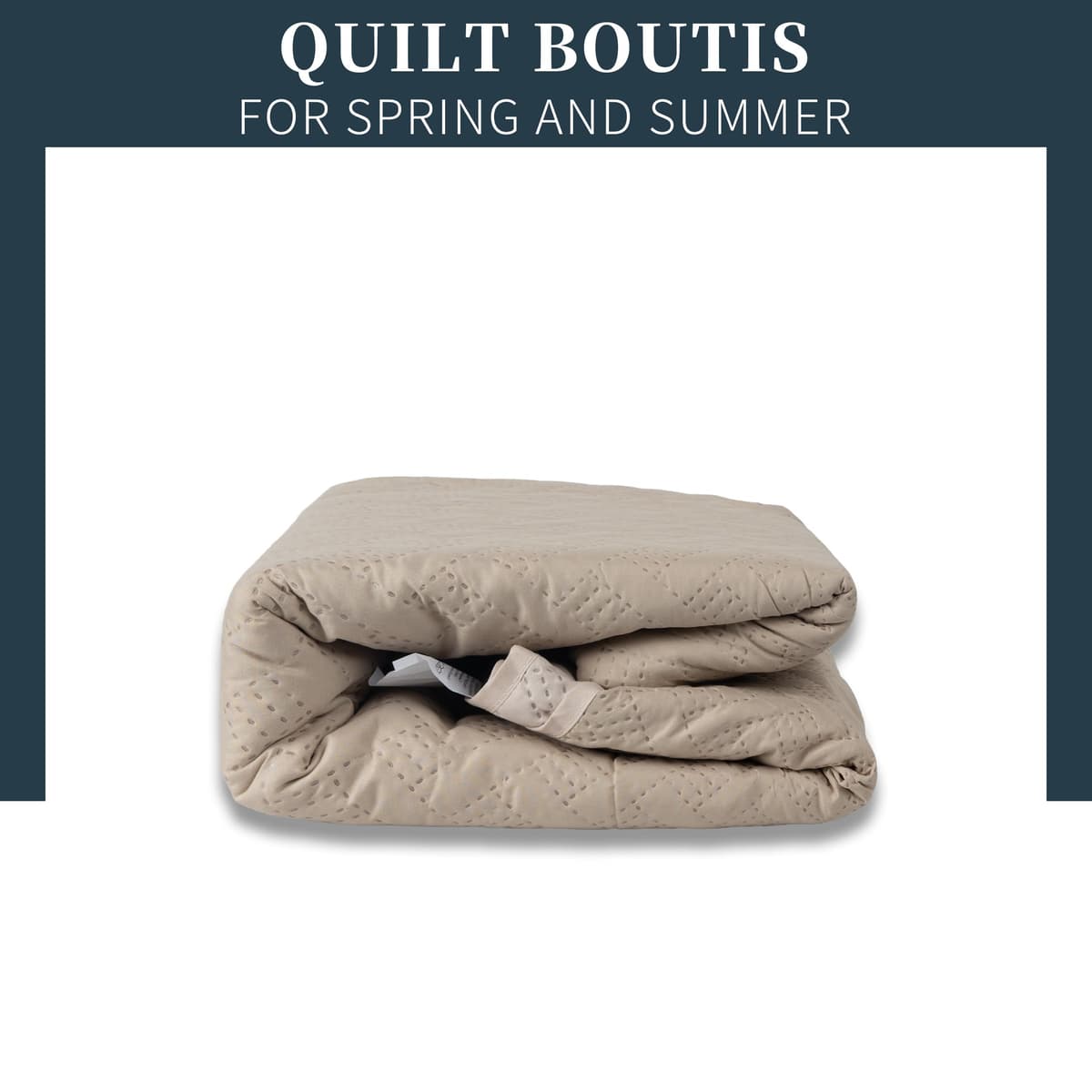 Colcha Boutis para Primavera y Verano Bicolor Reversible Liso de Color Beig + 2 Funda Cojin 50x70 cm - Colcha Ligera Fina Entretiempo (Cama 135, 220x260cm) — view 2
