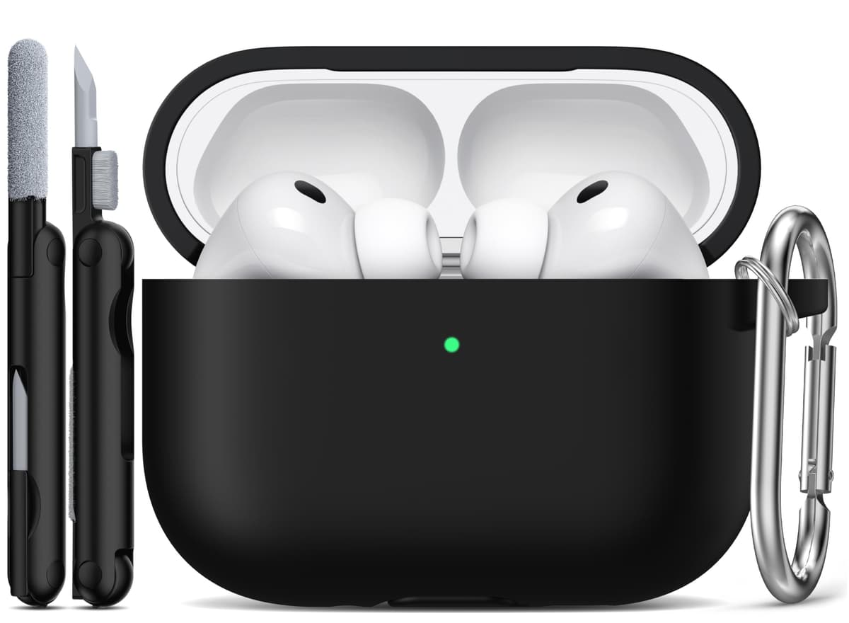R-fun Funda para AirPods 4 con Kit de Limpieza, Case de Silicona Suave con Llavero, Funda Protectora Completa para Hombres y Mujeres, Compatible con Apple Latest Airpods 4th, Rojo — view 79