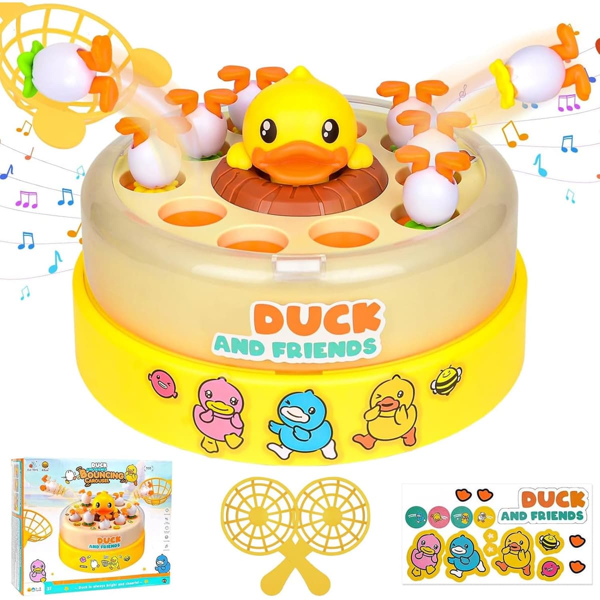 Duck Dash Jumping Duck Game, DuckDash Jumping DucksGame,Bounce Catch DuckPop Up BoardGames,Rotate Bounce Fishing Game Interactive Kids Toy for Ages 3-8 Tabletop Family Games,Boys Girls Gifts(Ducks)
