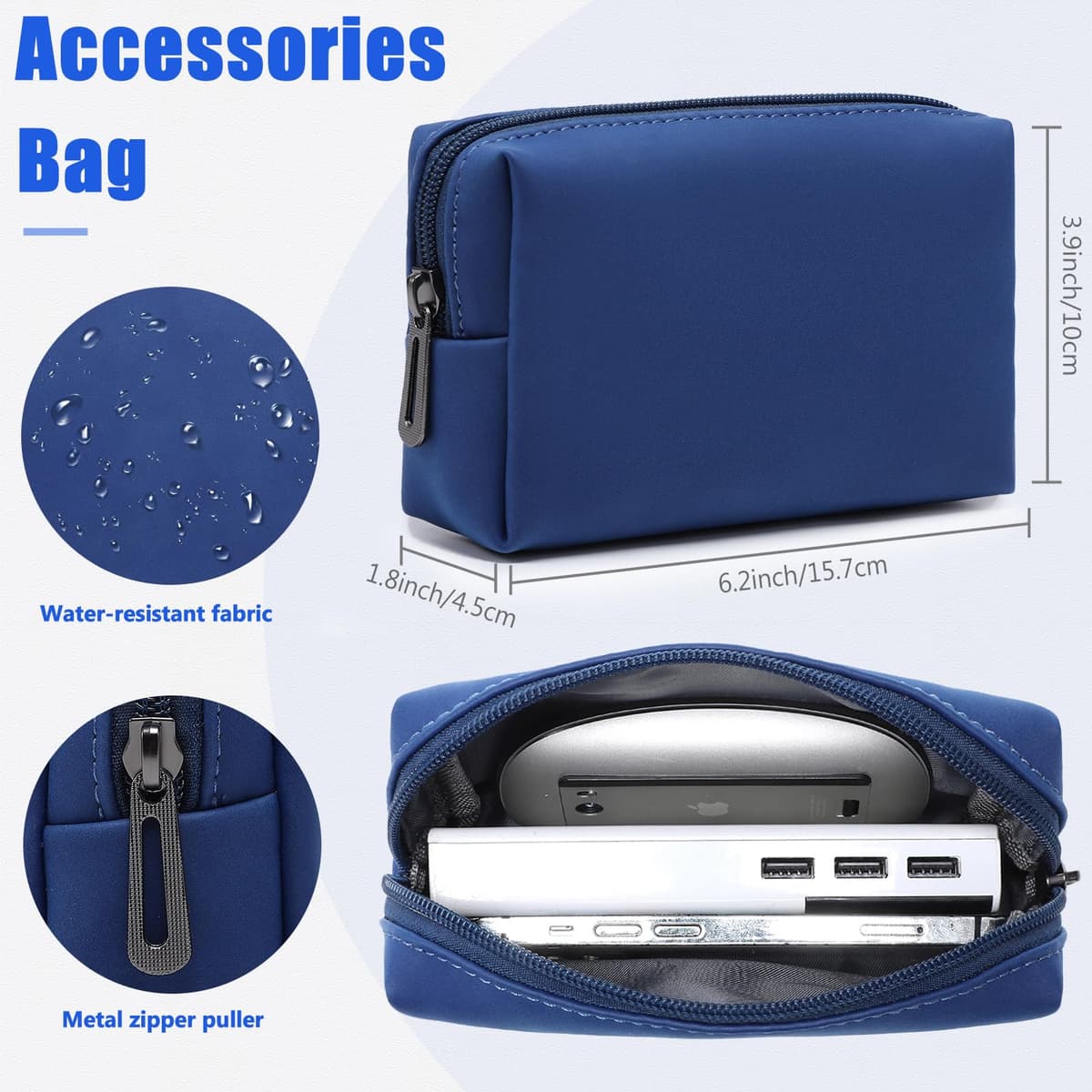 HYZUO 15 Pulgadas Funda para Portátiles con Soporte para MacBook Air 15 M5 M4 A3241 M3 A3114 M2 A2941 2026-2023, 15 Surface Laptop 7/6/5/4, MacBook Pro 15 A1990 A1707 2019-2016, Azul Klein — view 5