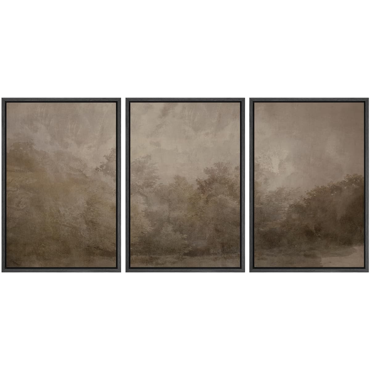 SIGNWIN Framed Canvas Print Wall Art Set Blue White Grunge Geometric Pattern Abstract Shapes Cozy Neutral Decorative Contemporary Minimal for Living Room, Bedroom, Office - 24"x36"x3 Natural — view 27