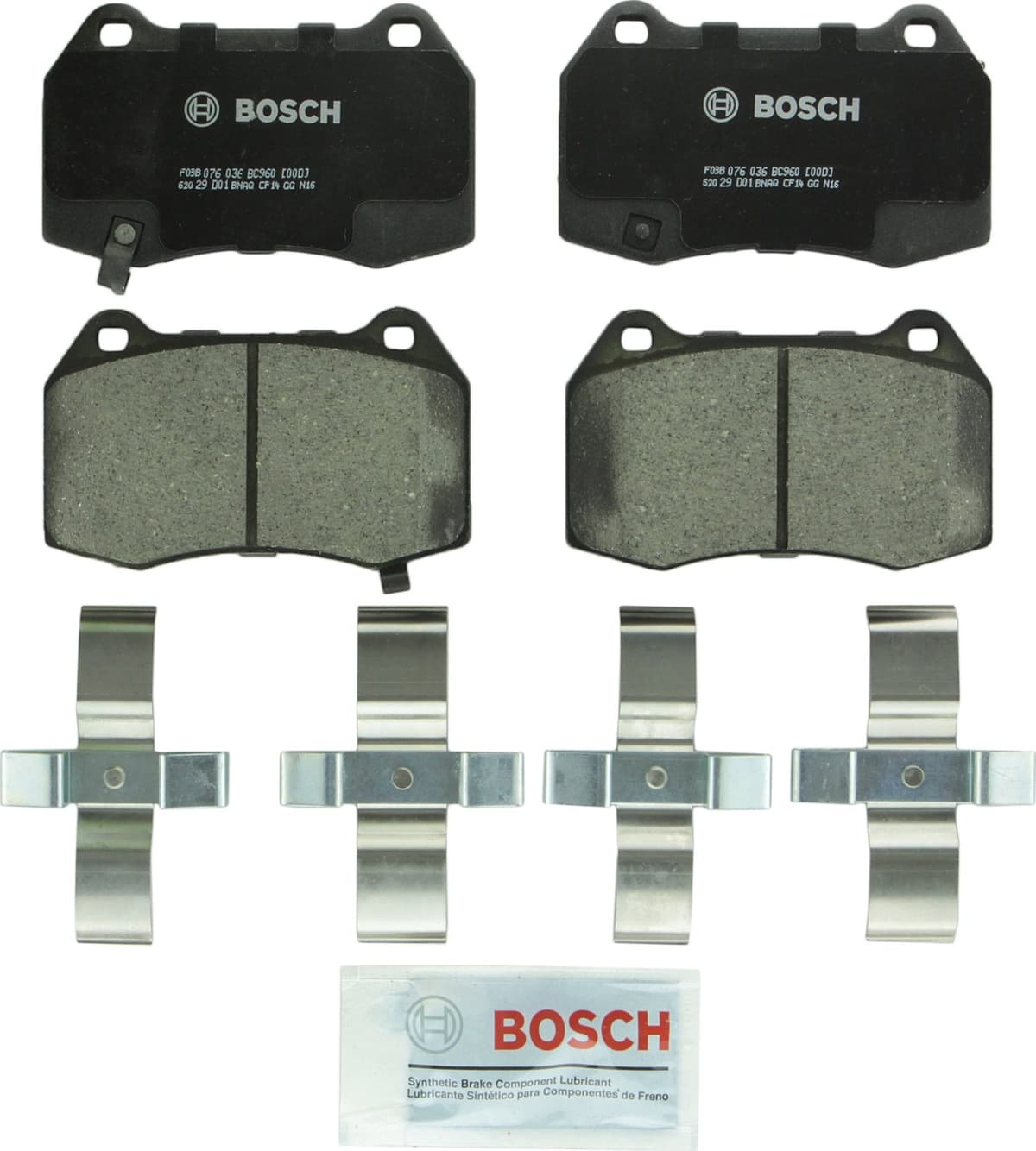 Bosch BC914 QuietCast Premium Ceramic Disc Brake Pad Set For: Acura ILX; Honda Accord, Civic, CR-V, Element, Fit, Front — view 341