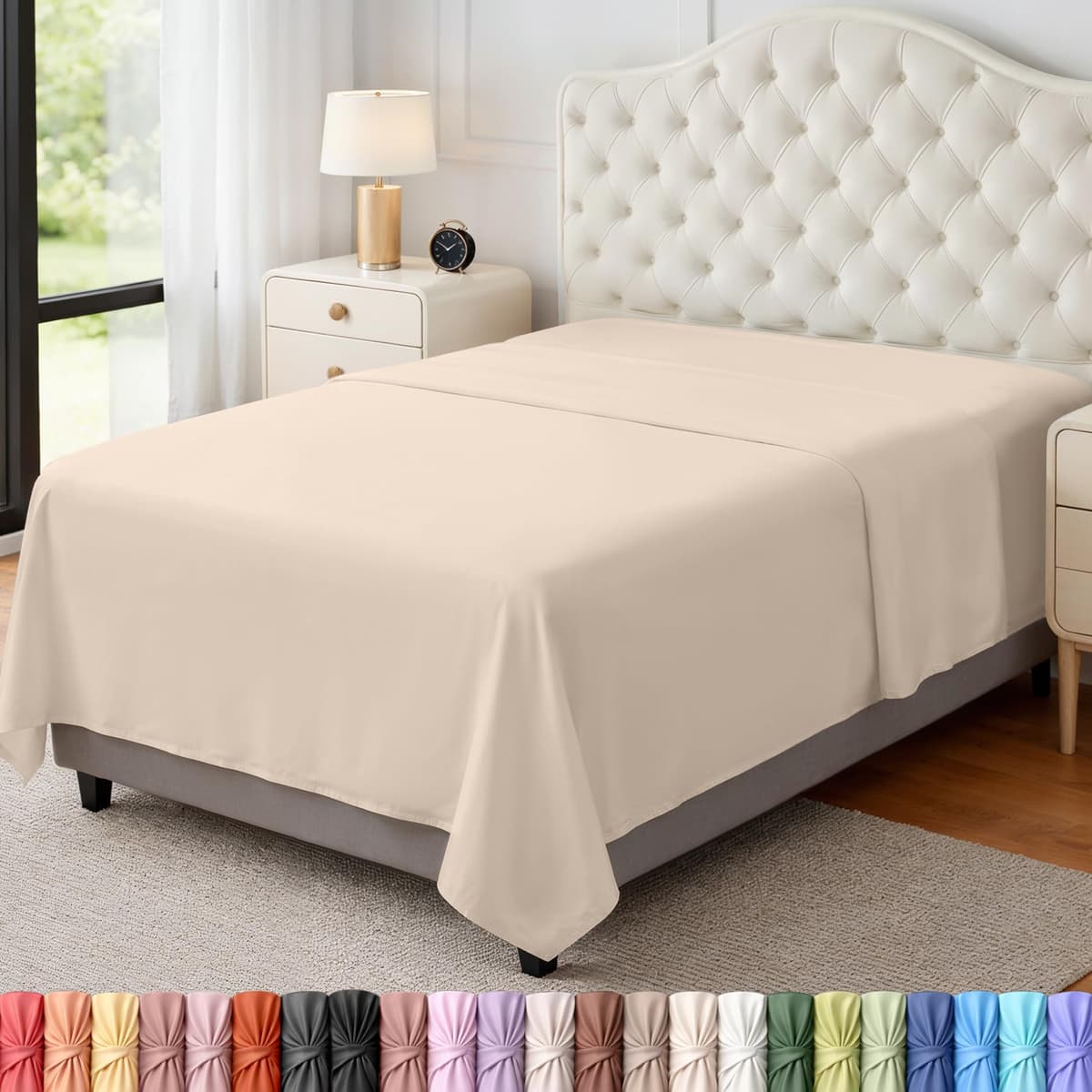 Utopia Bedding - Flat Sheet Double - Easy Care Soft Brushed Polyester - Microfiber Fabric - Wrinkle, Shrinkage, and Fade Resistant - White — view 34