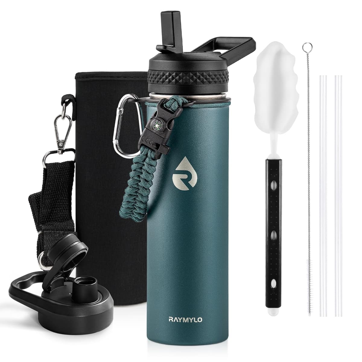 RAYMYLO One Gallon Water Bottle Insulated, Triple Walled Vacuum Stainless Steel (Cold for 48 Hrs), Leak Proof & Non-BPA, Large Water Flask Jug with Paracord Handle & Straw Spout Lids — view 52