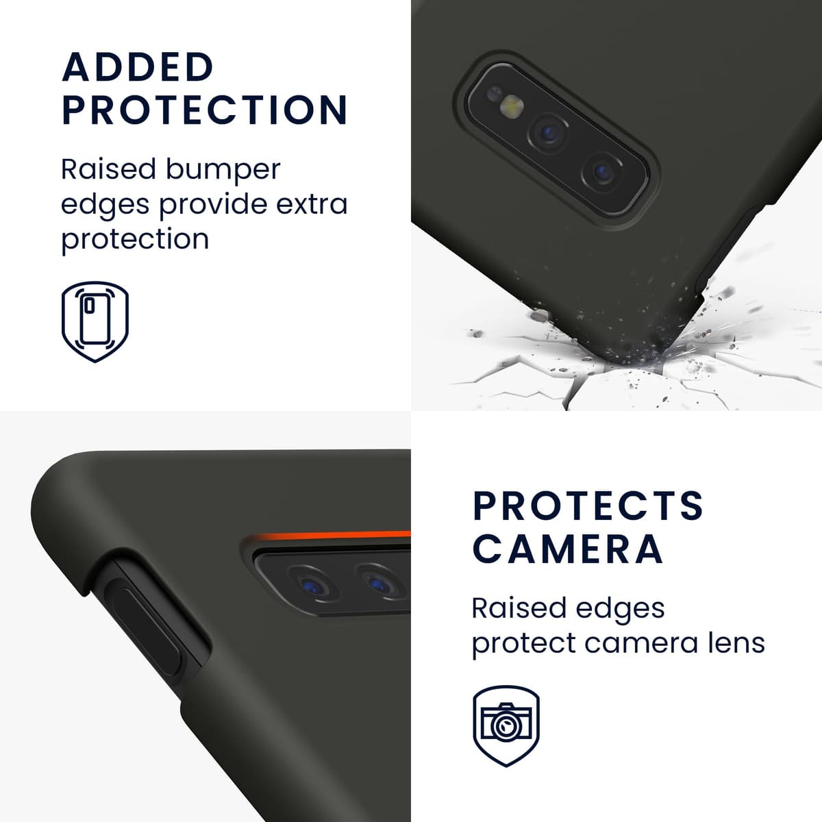 kwmobile Case for Samsung Galaxy S10e Case - Soft Cover - Shockproof Silicone - Wireless Charging Dark Grey — view 3