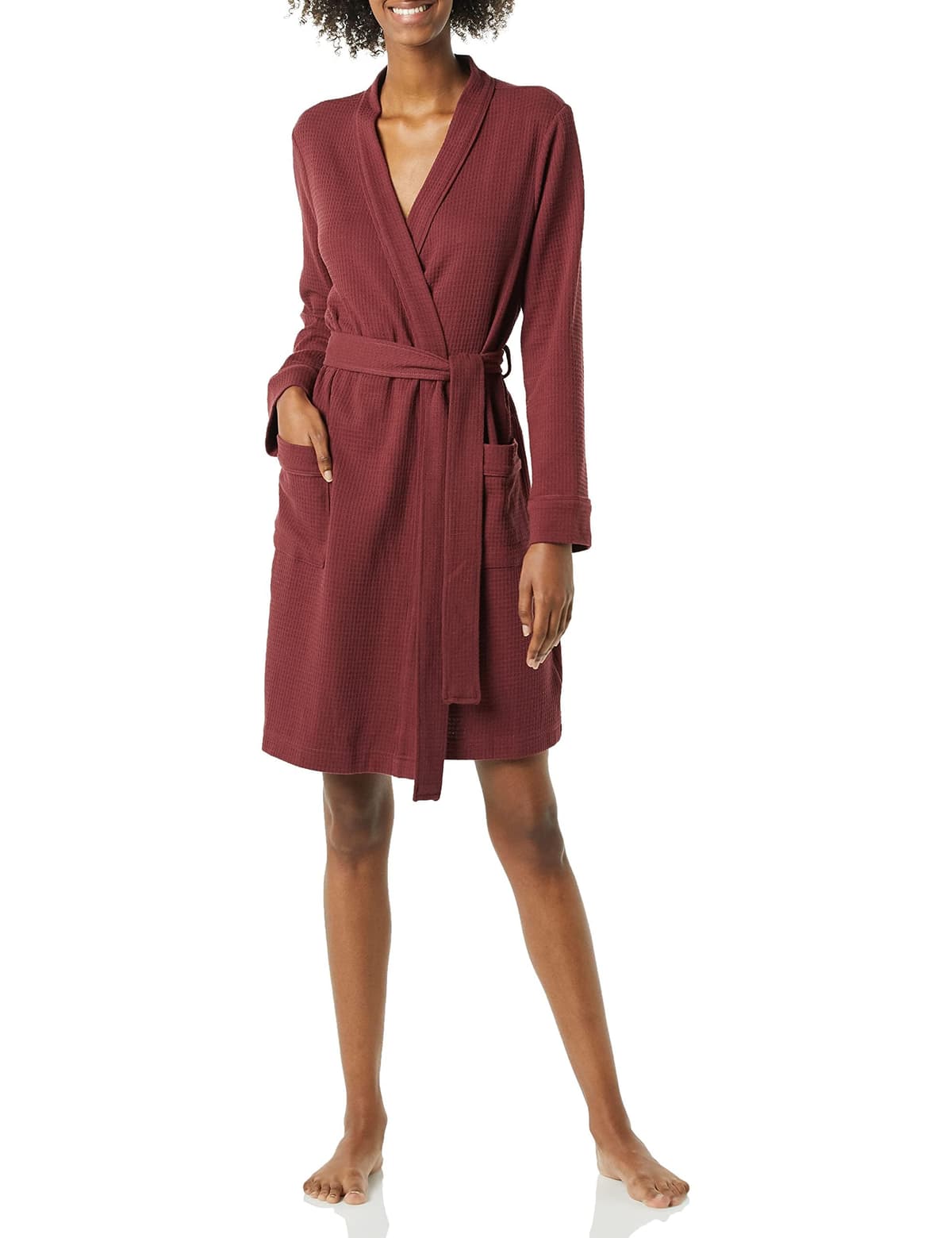 Amazon Essentials Women's Lightweight Waffle Mid-Length Dressing Gown (Available in Plus Size) — view 9