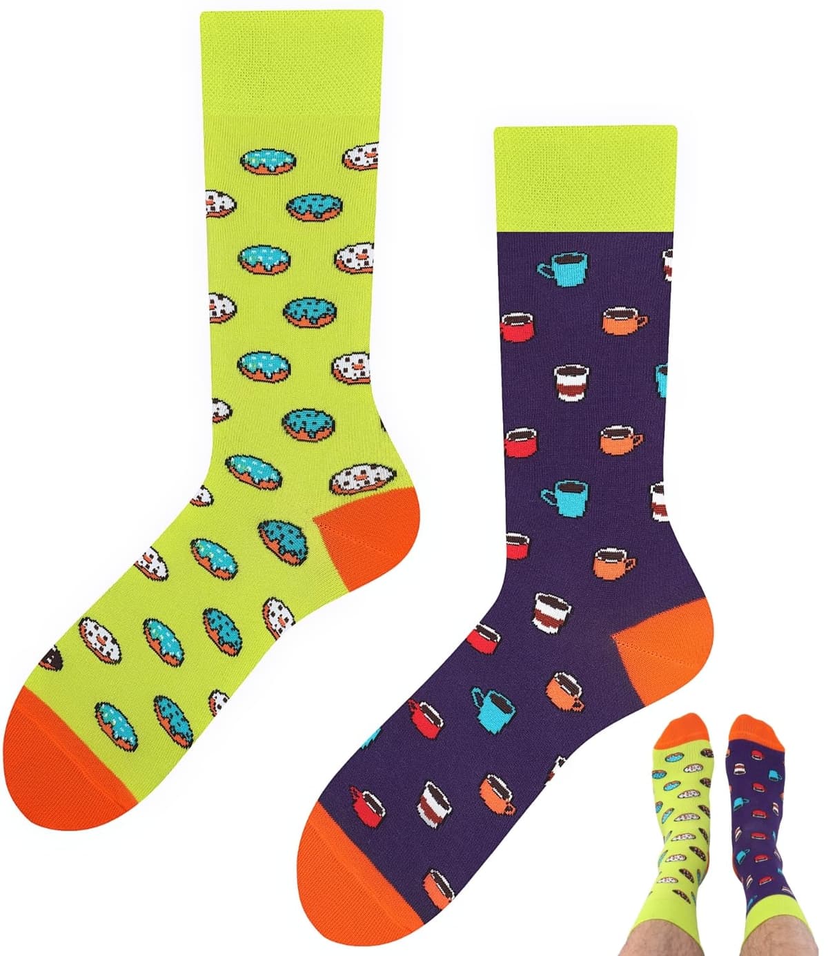 Todo Calcetines Divertidos Hombre y Mujer, Calcetines Fantasia con Motivo, de Colores — view 52