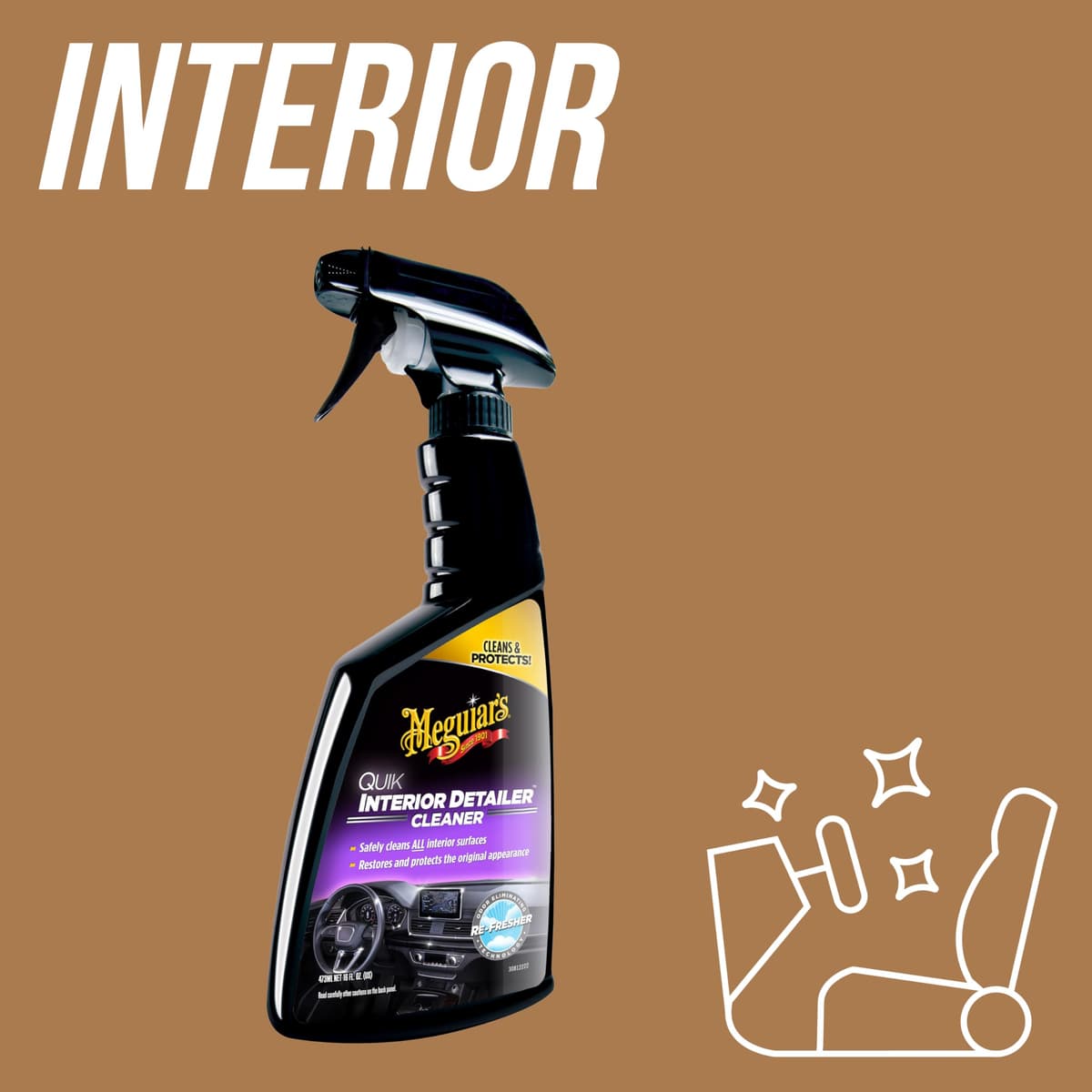 Meguiar's Quik Interior Detailer Cleaner 473ml for a Matt Finish. Cleans all Interior Car Surfaces - G13616EU — view 2