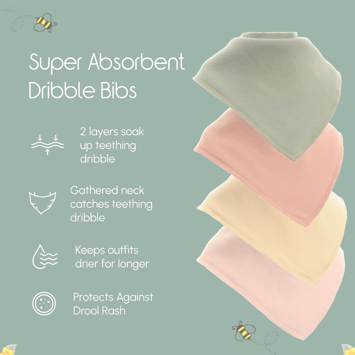 Bandana Dribble Bibs - Cotton Front Baby Bibs Newborn to 24 Months - Newborn Baby Gifts - Bibs For Comfortable Kids — view 119