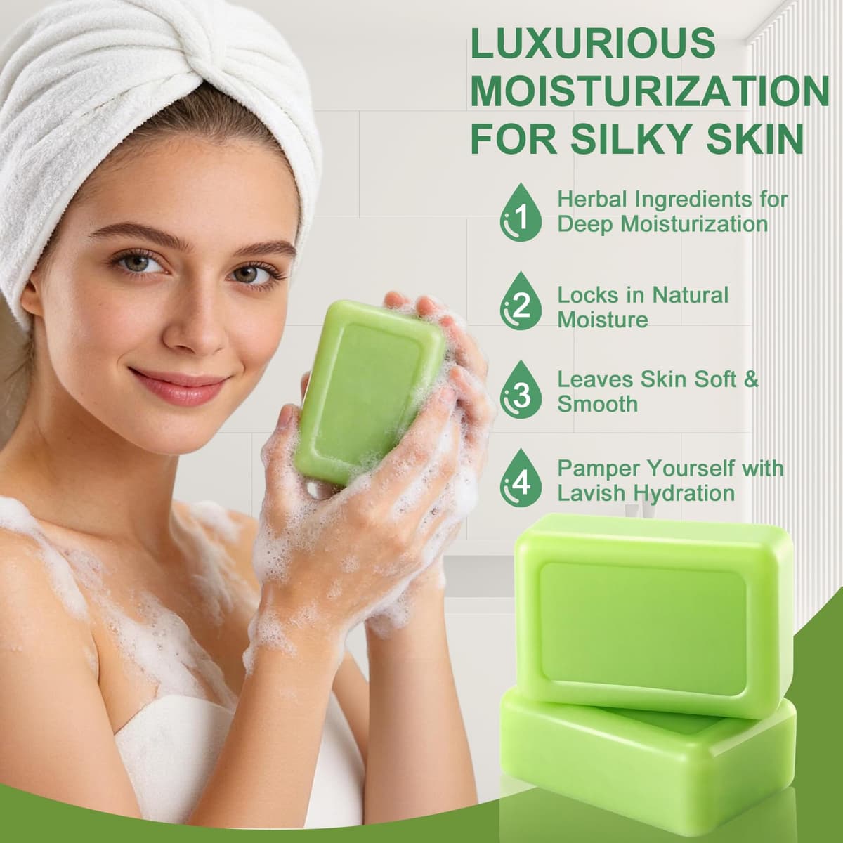 2 Pastillas de JabóN de Aceite Árbol De Té, Jabón Natural de Arbol de Té con Redes de Espuma, Limpiador Facial y Eliminar el Olor Corporal, Jabon de Cara Cuerpo para Hombres Mujeres Toda la Piel — view 2