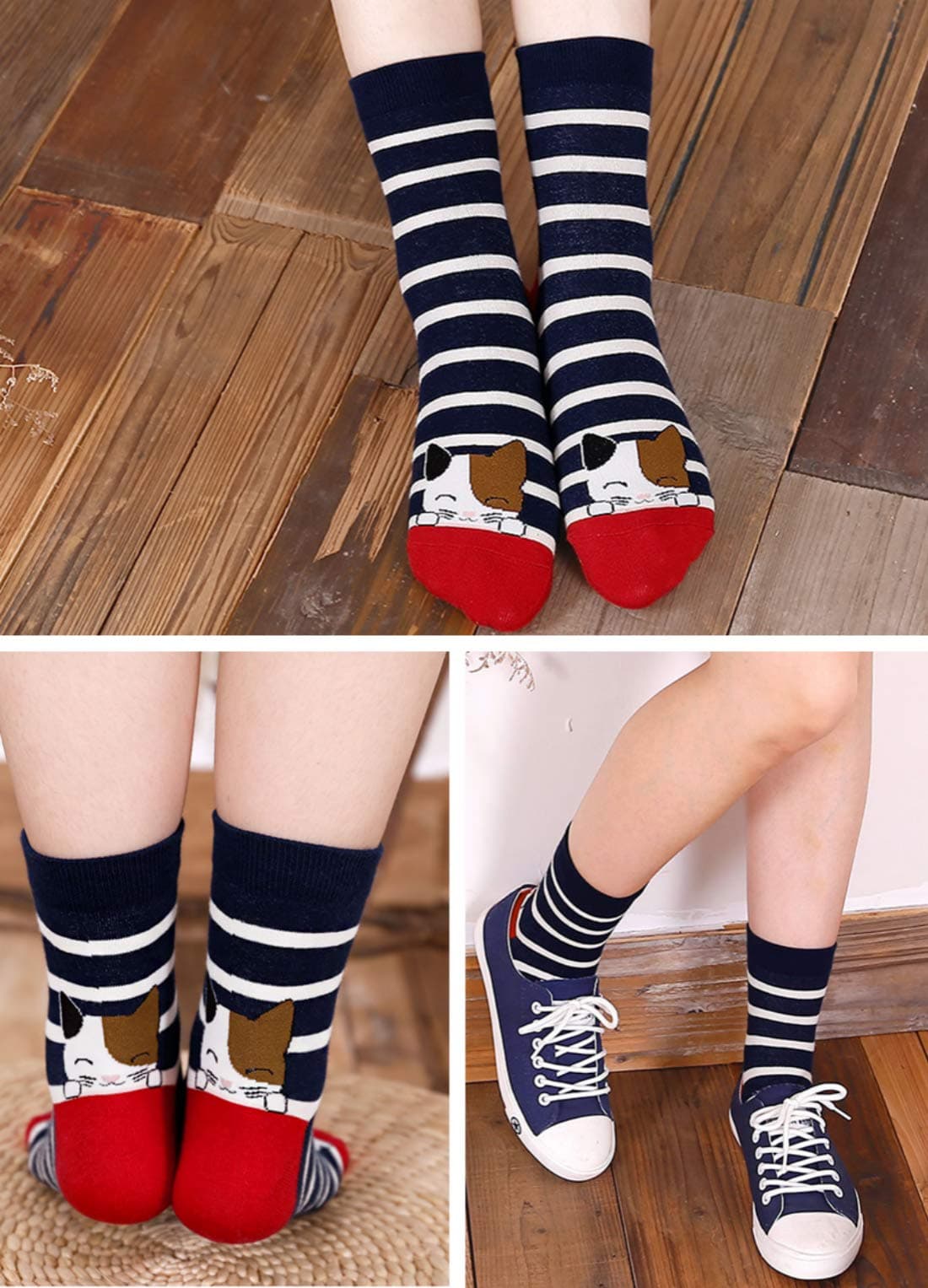 PUTUO Calcetines Divertidos Mujer Calcetines Térmicos, Calcetines de Algodón Mujer Calcetines Animales Lindos, 5 Pares — view 2