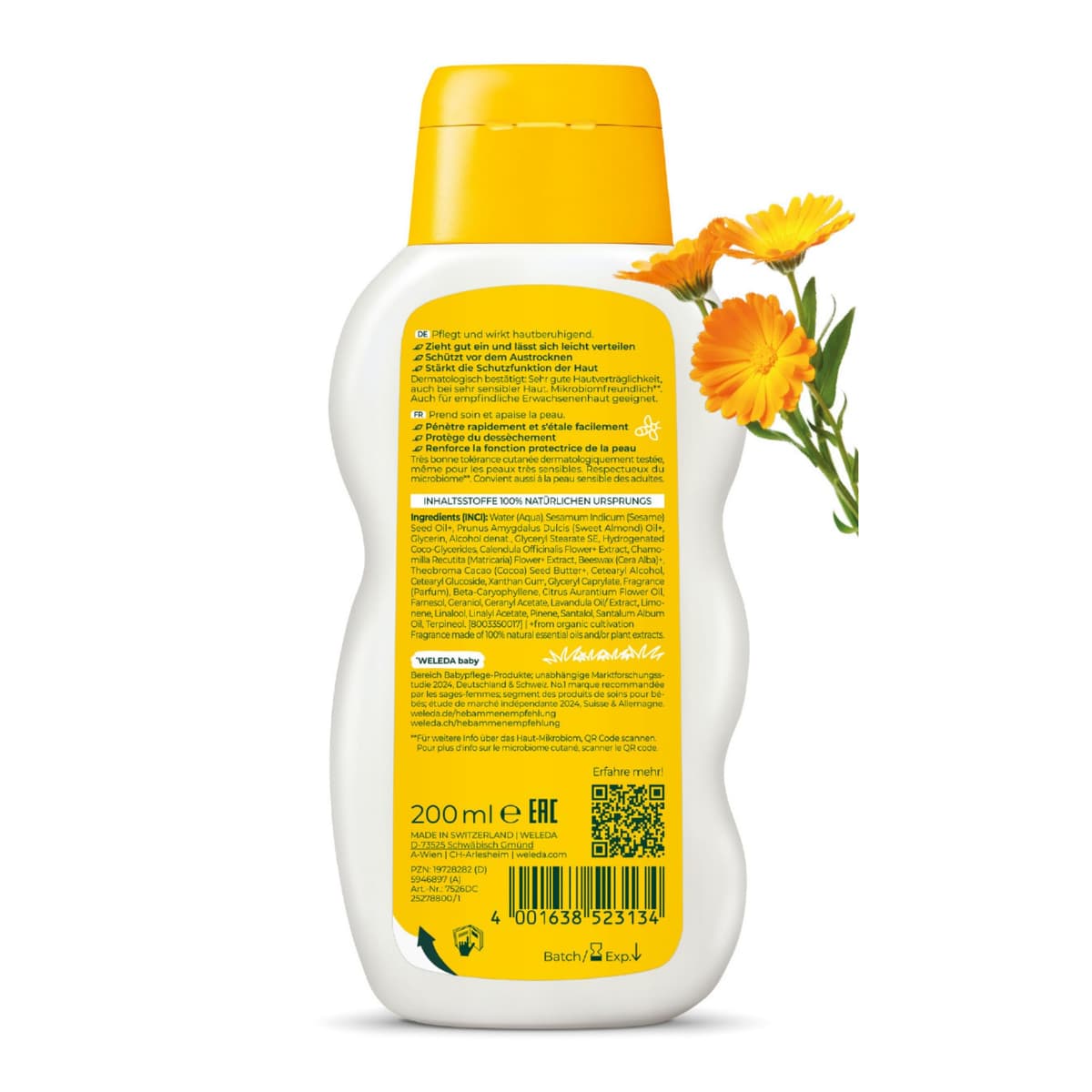 Weleda - Leche Corporal de Caléndula para Bebé, Hidrata, Nutre, Calma y Protege, Apto para Pieles Sensibles - 200 ml — view 2