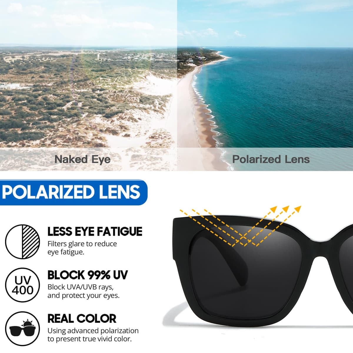 Myiaur 2 Pack Over Glasses Sunglasses for Women Polarised Oversized Frame Sun Glasses with UV400 Protection, Driving & Outdoor — view 5