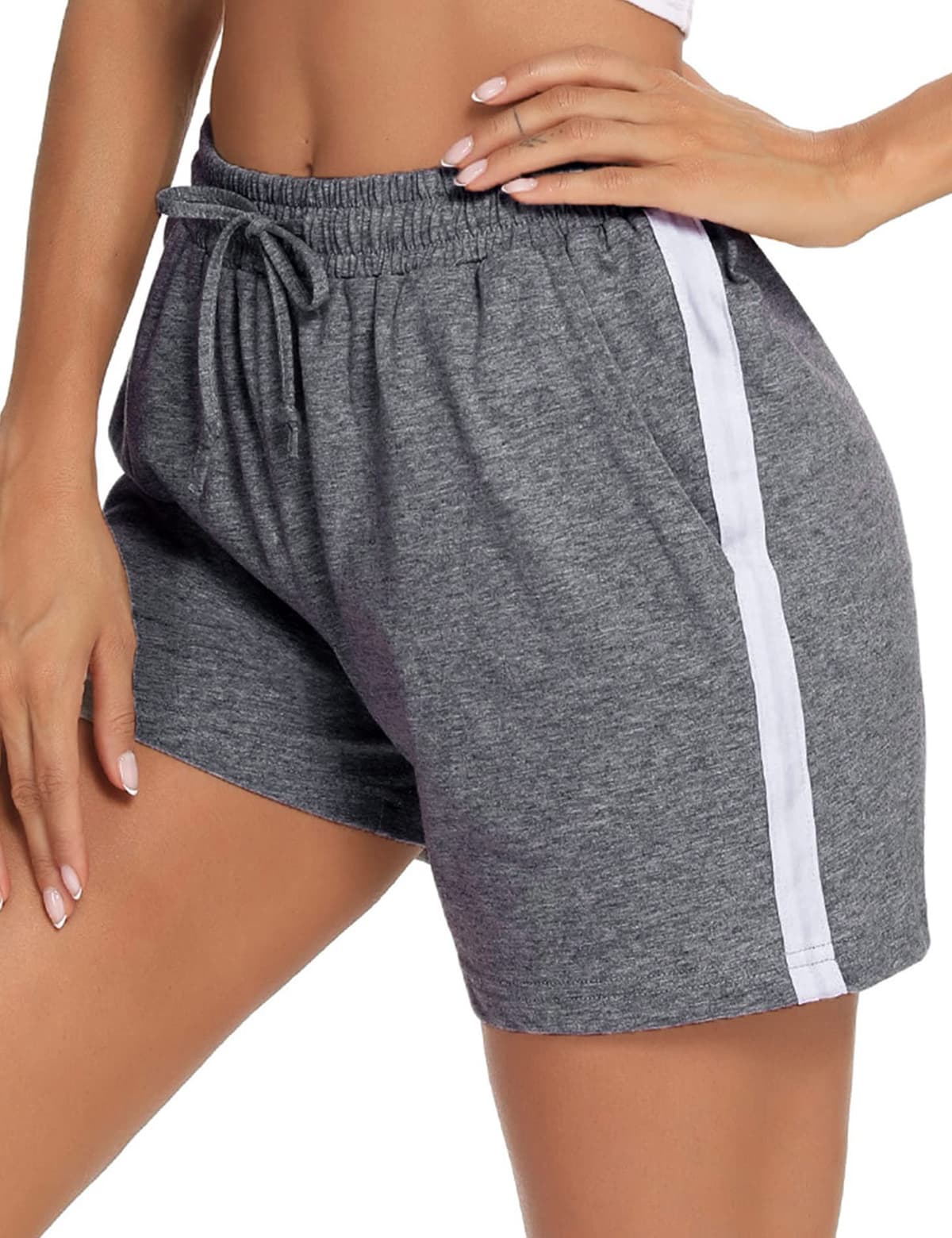 Litherday Shorts Mujer Verano Algodón Pantalones Cortos Deportivos con Cordón y Bolsillos Ropa Deportiva Mujer para Yoga Fitness Jogging Casa — view 9
