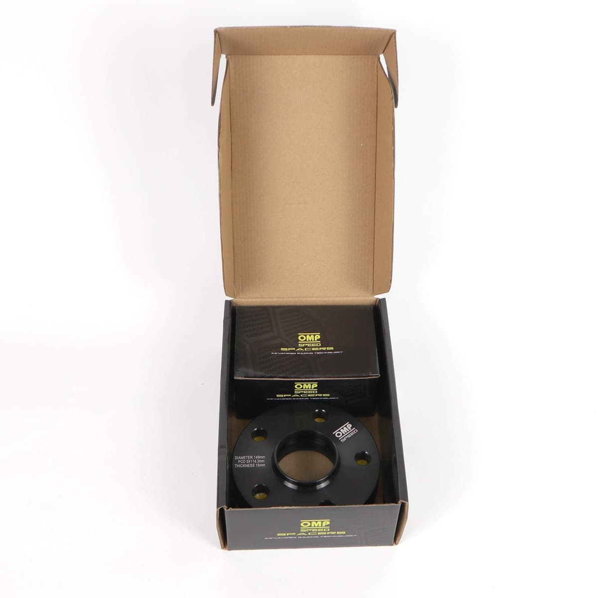 OMP Speed Juego de 2 Separadores Doble Centrado Grosor: 15mm PCD: 5x114.3 CB: 64.1 OD: 149 Esparragos x10 M12x1.5 Negro Aluminio - OMPS08731501 — view 3