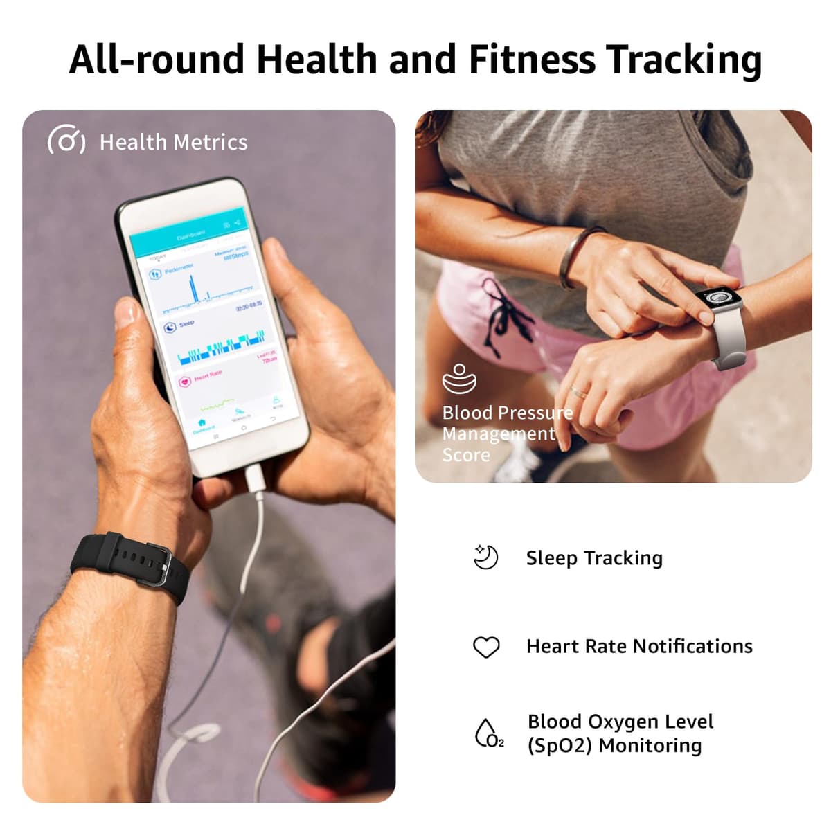 Smart Watch for Men Women Answer/Make Call, 1.85" Smartwatch, Fitness Watch with Heart Rate Blood Pressure Sleep Monitor, 140+Sports, IP68 Waterproof Step Counter Watch Compatible with Android IOS — view 3
