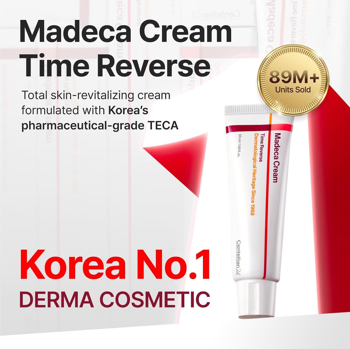 CENTELLIAN 24 Madeca Crema Time Reverse (50 ml) - Nutritiva y de rápida absorción, hidrata, reafirma y reduce arrugas, baja irritación, cuidado de la piel coreano — view 2