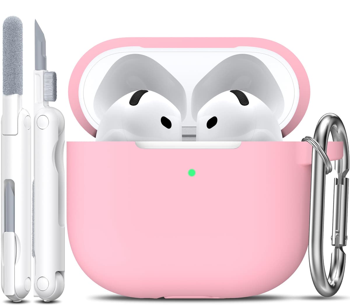 R-fun Funda para AirPods 4 con Kit de Limpieza, Case de Silicona Suave con Llavero, Funda Protectora Completa para Hombres y Mujeres, Compatible con Apple Latest Airpods 4th, Rojo — view 47
