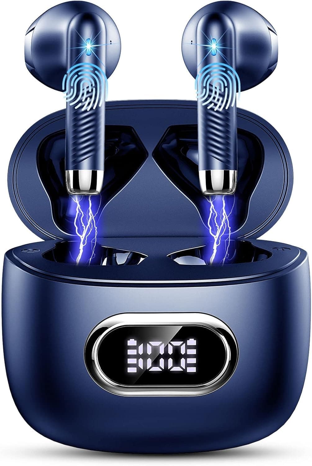 Wireless Earbuds, Bluetooth 5.4 Headphones in Ear NEW Wireless Earphones with 4 ENC Mic, Mini Ear buds with HiFi Stereo Deep Bass, 56H Playtime Dual LED Display, Bluetooth Earbud IP7 Waterproof USB-C — view 10