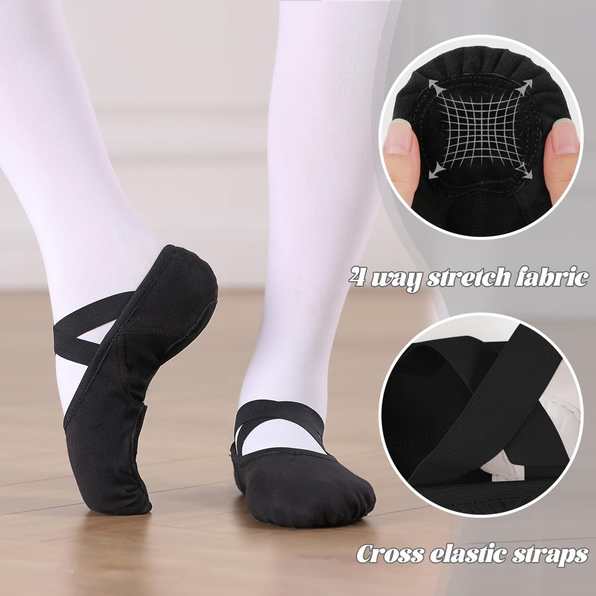 Bezioner Zapatillas Ballet Niña Altamente Elásticos Zapatillas de Danza Suela Partida Zapatos Baile Mujer Calzado de Danza — view 3