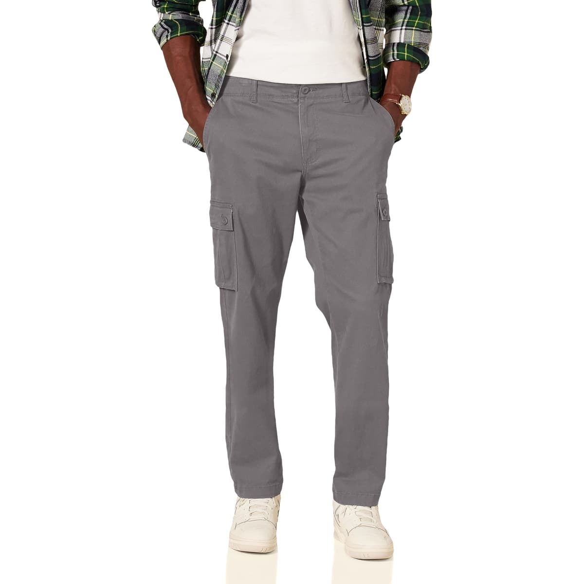 Amazon Essentials Men's Straight Fit Stretch Cargo Work Trousers (Available in Big & Tall)