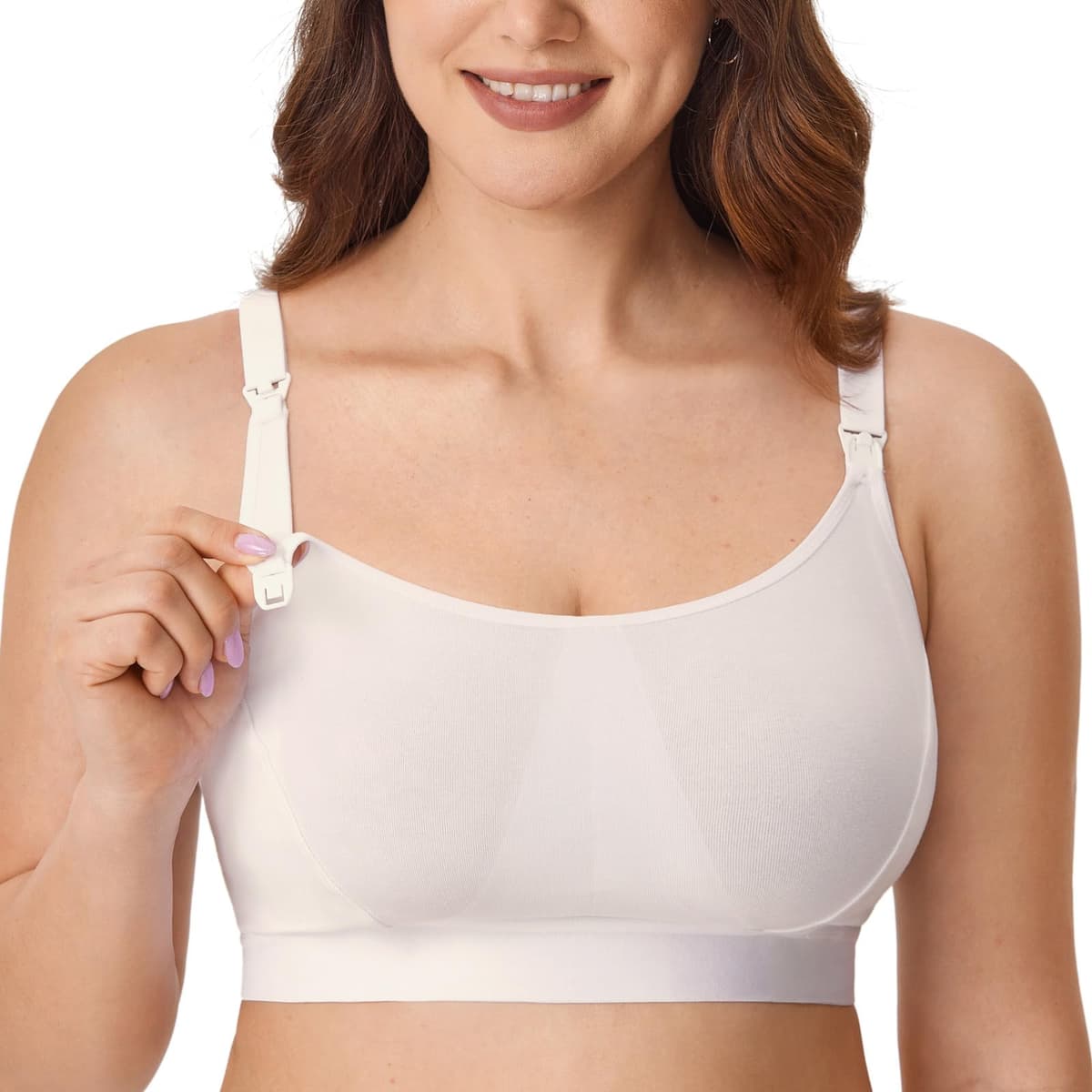 Gratlin Women's Nursing Bras Maternity Plus Size Breastfeeding Cotton Sleep Nursing Sports Bra — view 10