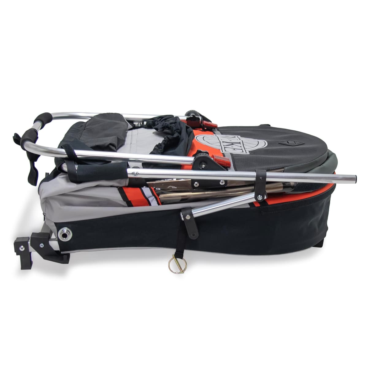 Wike Premium Double Bike Child Trailer - Orange/Grey (Walk + Jogging) — view 4