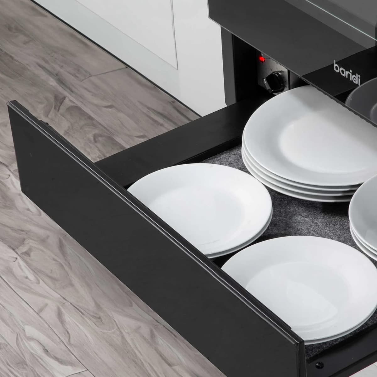 Baridi 60cm Built-In Warming Drawers, Push-to-Open, Anti-Slip Mat - Black - DH201 — view 3