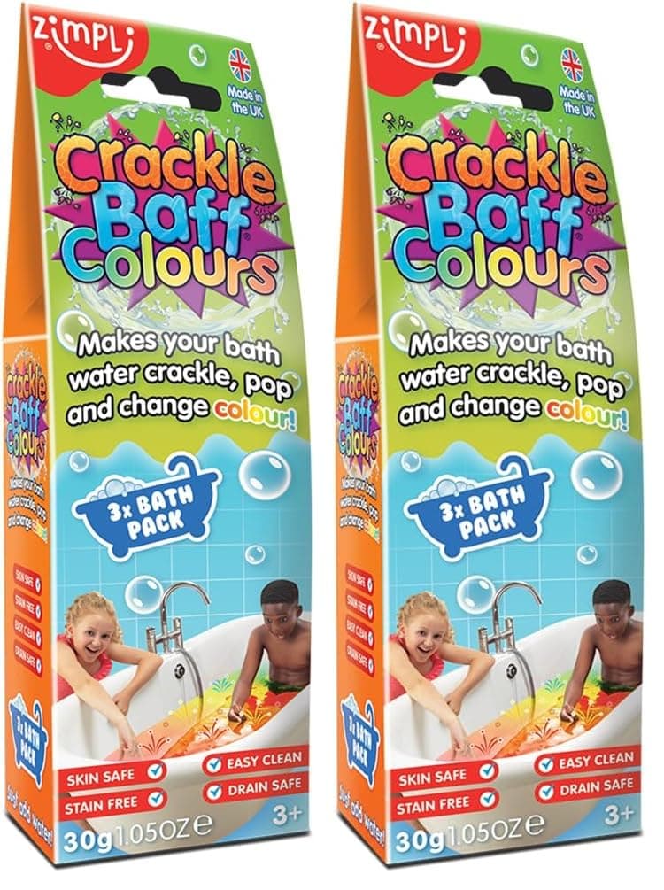 ZIMPLI - Crackle Baff Colours, 3 Bath Pack, Magically makes your water Crackle, Pop & Change Colour, Bath Toy, Pocket Money Stocking Filler Gift, UK Made — view 7