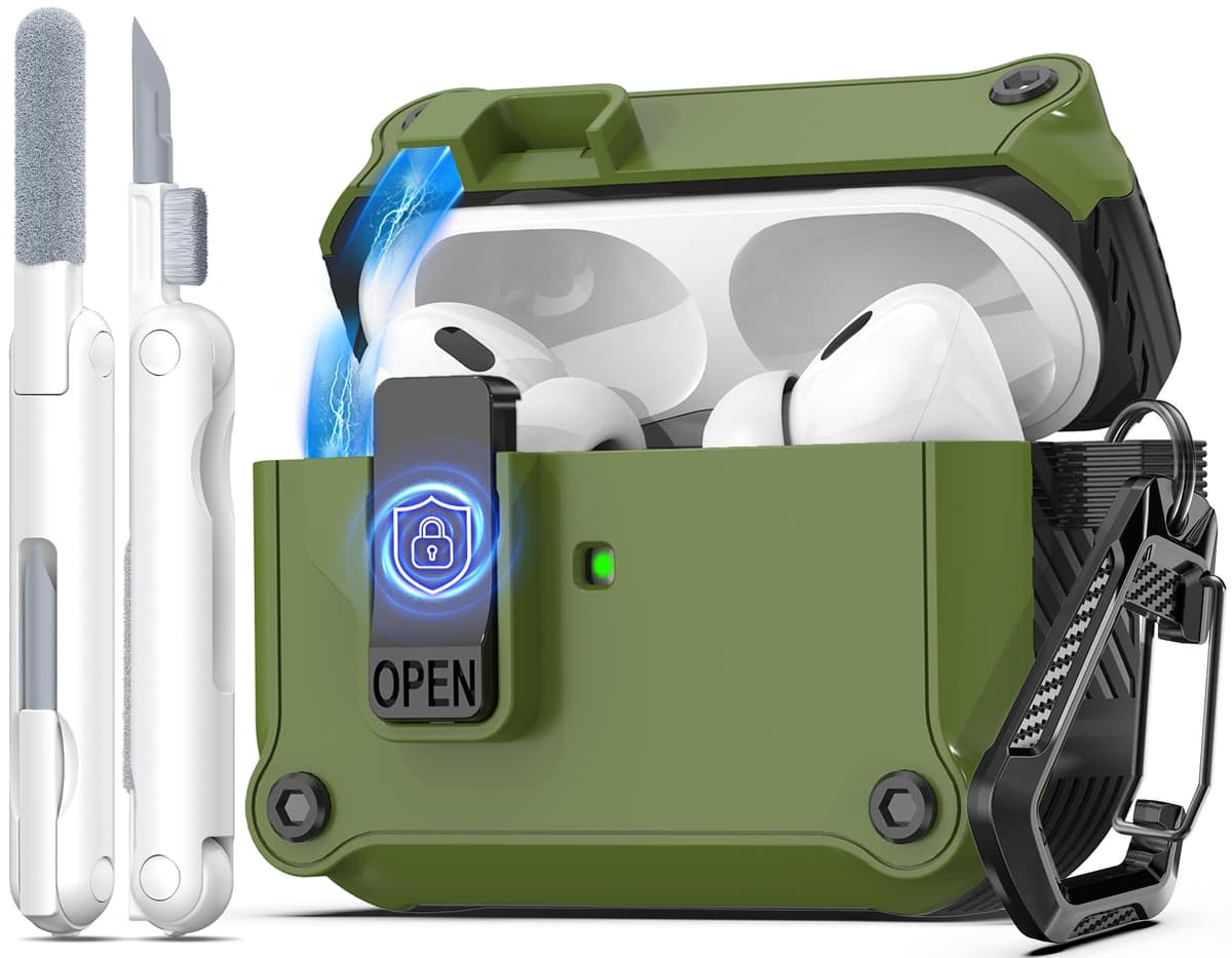 R-fun Compatible con AirPods Pro 2 Gen (Cubierta Auto emergente) con Kit de Limpieza, para Airpods Pro 2/1 Gen (2023/2022/2019), para Estuche Airpods Pro (USB-C/Lightning),Negro — view 36
