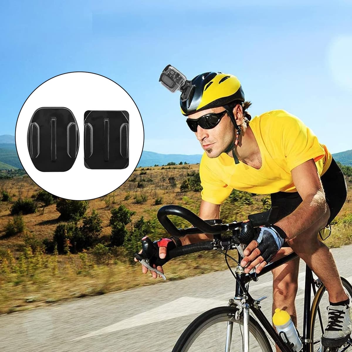6 Paquetes Pegatina Casco Soporte 3M Adhesivo Almohadillas Hebillas Tornillo Accesorios Compatible con GoPro Hero 13 12 11 10 MAX 9 8 7 6 5 Session dji Osmo Cámaras de Acción — view 2