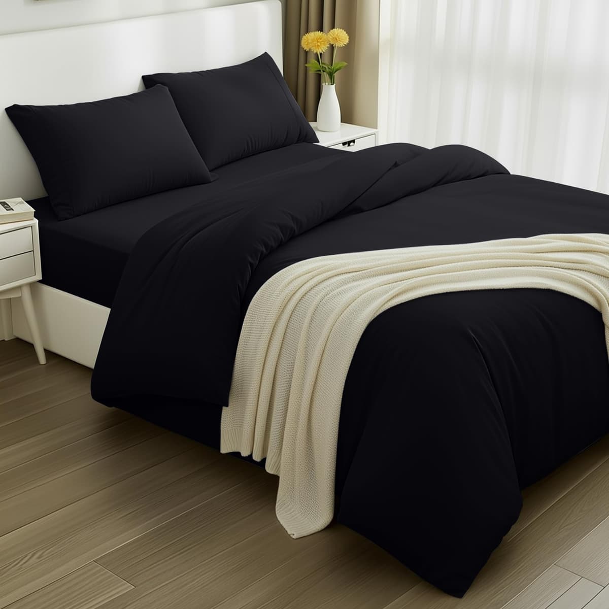Utopia Bedding 3 Piece Single Bedding Set - Duvet Cover, Fitted Sheet with Pillow case - Soft Brushed Microfiber (Grey) — view 13