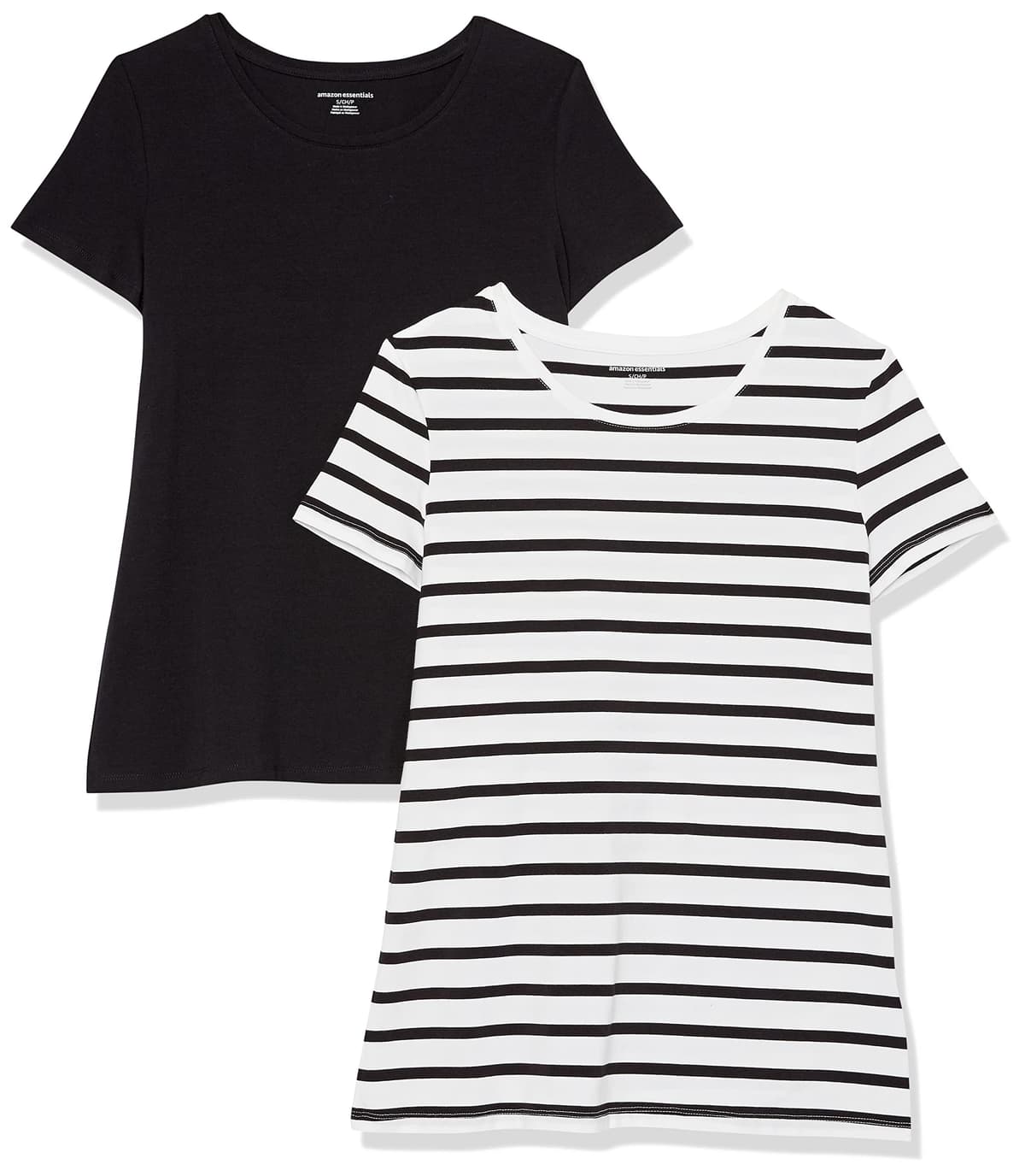 Amazon Essentials Camiseta de Manga Corta y Corte Estándar (Opciones de Cuello Redondo y Cuello en V) Mujer, Paquetes Múltiples — view 67