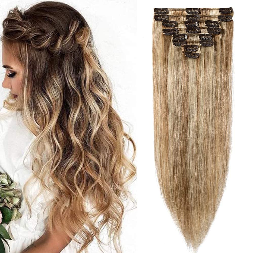 12 inch Clip in Hair Extension Human Hair One Piece 100% Real Remy [#2 Dark Brown] 3/4 Full Head Straight Hair Pieces for Women Invisible Short (40g) — view 50