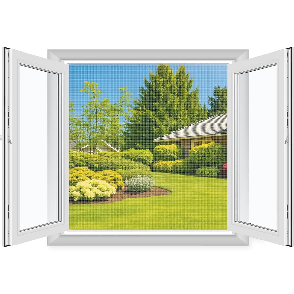MYCARBON 2 Pcs Mosquitera para Ventana Autoadhesiva 150x180cm Blanca Anti Insectos Cortable con Cuchillo