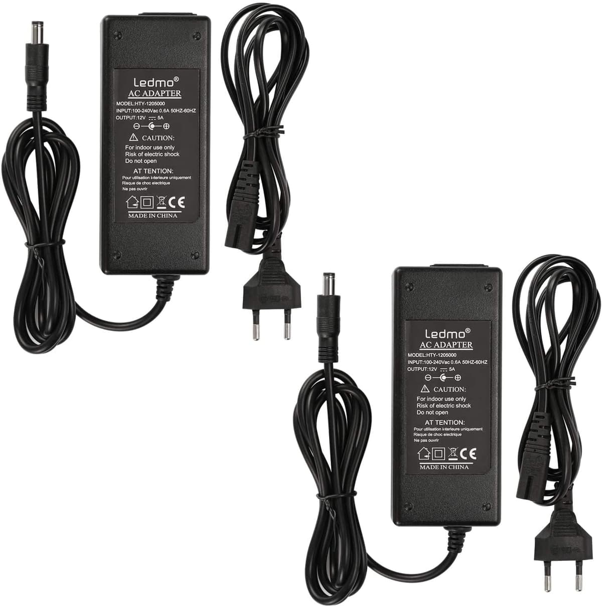 LEDMO Transformador 12V 5A/6A Adaptador de Corriente 60W/70W Fuente de Alimentación Transformador Voltaje de Entrada CA 100-240V a CC 12V — view 14