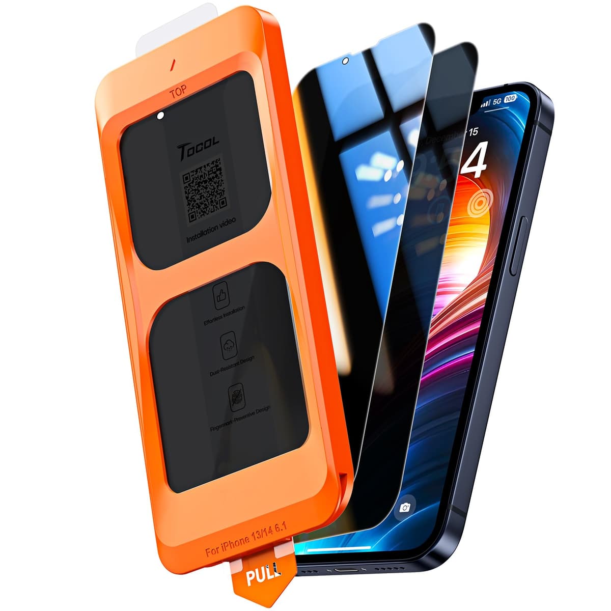 TOCOL Protector Pantalla para iPhone 17 Pro Max, Alineación Automática para Una Instalación Rápida, Cristal Templado de Dureza 9H Inastillable, HD Transparente, 2 Piezas — view 22