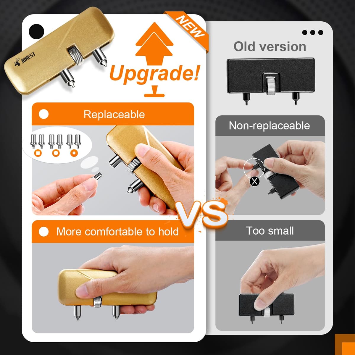 【Nuevo 2024】JOREST Herramientas Relojero, Kit Reparacion Reloj, Cambiar Pilas Relojes, Quitar Eslabones, Llaves Reloj, Destornillador Abrir Tapa, Martillo Ajustar Relojes, Acortar Correas, Pasadores — view 7