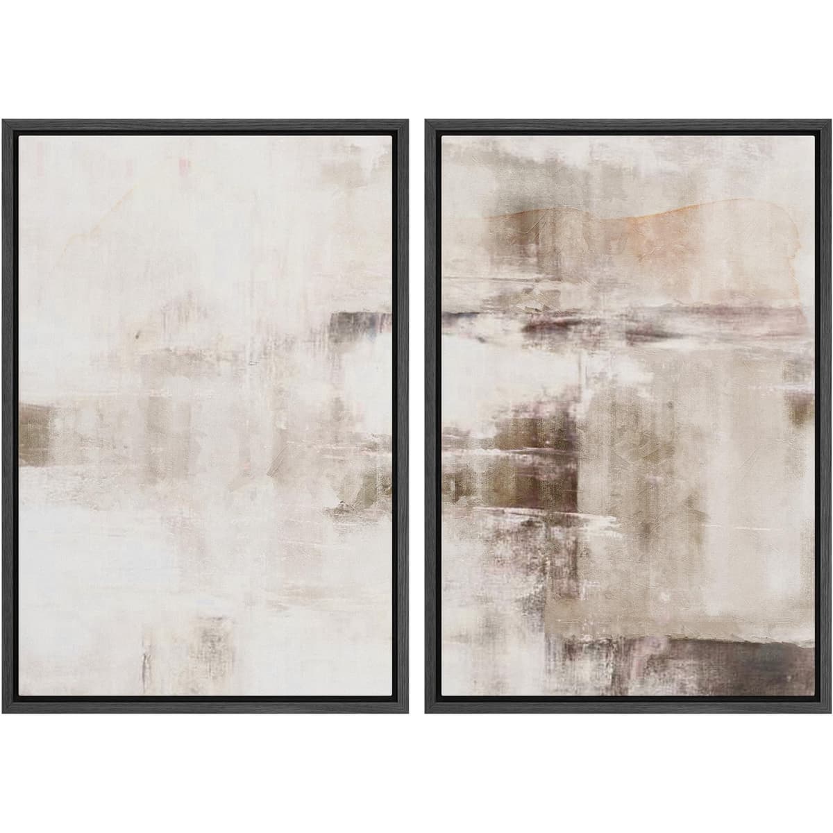 MUDECOR Framed Canvas Print Wall Art Set Watercolor Pastel Duotone Tan Landscape Abstract Shapes Illustrations Modern Art Decorative Contemporary for Living Room, Bedroom, Office - 24"x36"x2 Natural — view 115