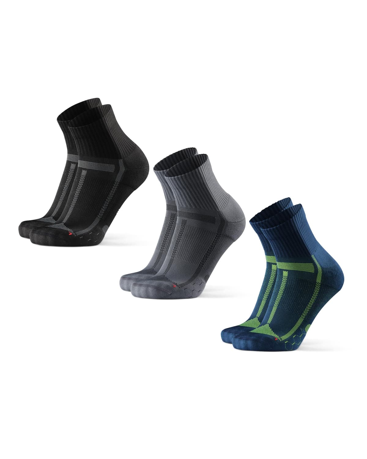 DANISH ENDURANCE Cushioned Running Socks for Long Distances, Anti-Blister & Sweat Wicking, Quarter Length, for Men & Women, Unisex, 3 or 5 Pack — view 12